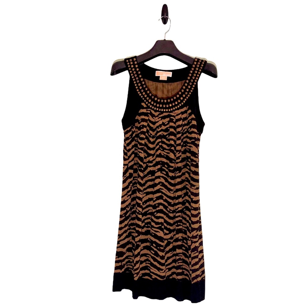Michael Kors Beaded Zebra Print Sundress